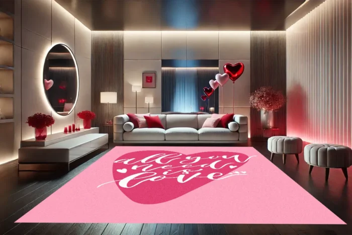 All You Need is Love Yıkanabilir Halı - Görsel 2
