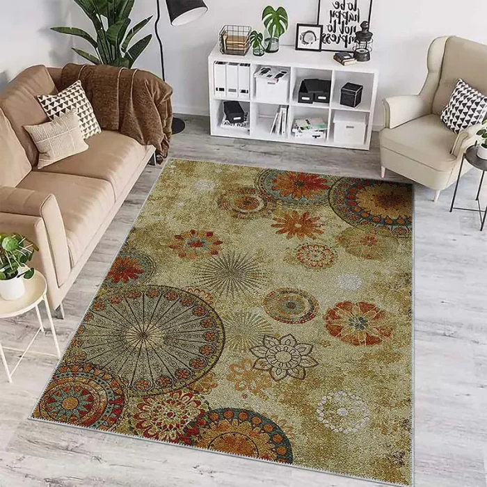 Baharat Mandalası Yıkanabilir Halı - Görsel 1